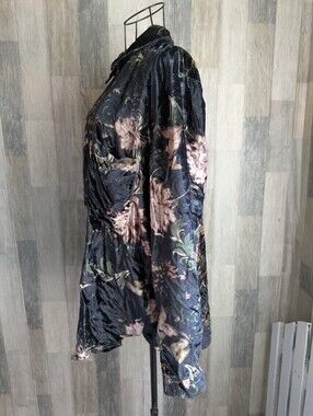 Pilcro Anthropologie Hadley Velvet Burnout Buttondown NWT XL